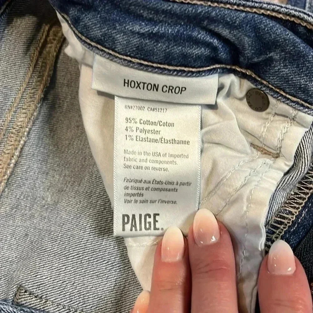 Paige  Hoxton crop 25*24 Medium Wash. - Picture 3 of 10